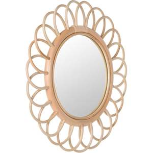 กระจกเงาหวายตกแต่งขนาดกลางสีน้ำตาลอ่อน - Product Image 2