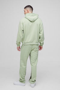 Survêtement de haute qualité 100% coton Pantalon évasé et sweat à capuche Logo personnalisé Survêtement d'hiver surdimensionné pour hommes - Product Image 2