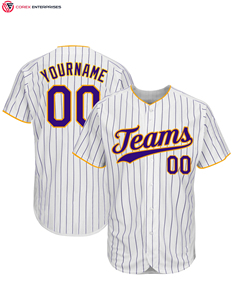 Maillot de baseball à col rond entièrement boutonné, 100 % polyester respirant, design et logo personnalisables, fabriqué au Pakistan, vêtements de sport - Product Image 1