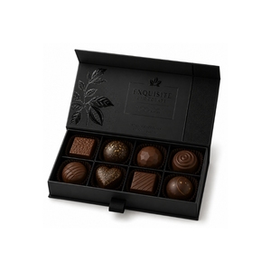 Hochwertige Schwarze Dubai Schokoladentrüffel Pralinen Verpackungsbox mit Magnetverschluss und Individuellem Logo Geschenkbox - Product Image 1