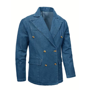 Veste en jean personnalisée de style vintage pour hommes de haute qualité 100% coton tricoté saison d'hiver avec bouton patchs - Product Image 1