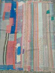 100% algodón Reversible hecho a mano Kantha cosido a mano sostenible Kantha tradicional Vintage hecho a mano Boho Chic Kantha - Product Image 2