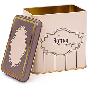 Caja de almacenamiento de metal rectangular retro de 80x120x120mm con tapa deslizante Capacidad de 1L - Product Image 2