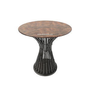 Modern Bamboo Dining <b>Table</b> with Wooden <b>Top</b> Elegant Natural Wood <b>Table</b> Furniture for Stylish Dining Room - Product Image 1