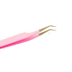Pinces à cils professionnelles en acier inoxydable or rose personnalisées, antistatiques, antimagnétiques, poignée confortable, antidérapante - Product Image 6