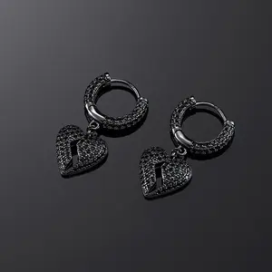 Pendientes de Aro de Corazón Roto con Diamantes Cultivados en Laboratorio, Elegantes y Ecológicos, Regalo Unisex - Product Image 2
