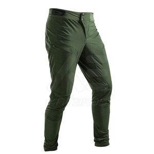 Men Fitted Breathable Quick Dry 100% Cotton Seamless Fusing <b>Cycling</b> Pants Long Length Green - Product Image 1