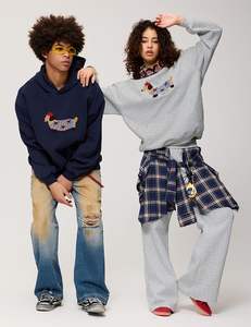 Cartoon <b>Dog</b> <b>Hoodie</b> Couple Hooded Sweatshirt Long Sleeve Pullover Oversized Hoodies 2024 Fall Outfits - Product Image 2