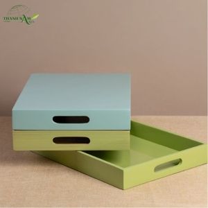 ถาดเสิร์ฟไม้ไผ่ทำมือ 100% ไม้ไผ่ธรรมชาติ น้ำหนักเบา เคลือบเงา เป็นมิตรกับสิ่งแวดล้อม ทนทาน กันน้ำ ปลอดภัยสำหรับอาหาร - Product Image 5