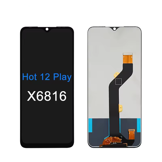 Infinix Hot 12 Play X6816 Original Touch Screen Digitizer LCD + Frame Assembly High Quality 100% Tested 1 Year Warranty