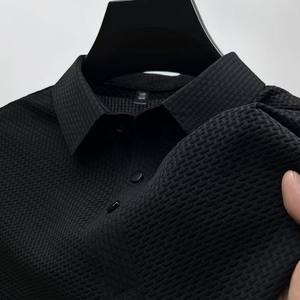 Camiseta Polo de Seda de Hielo para Hombre, Personalizada por el Fabricante, de Secado Rápido, con Cuello Jacquard de Bambú, Manga Corta, Informal, Talla Grande - Product Image 5