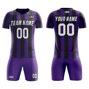 Uniformes de fútbol profesionales de alta calidad a rayas, ropa de fútbol impresa por sublimación - Product Image 1