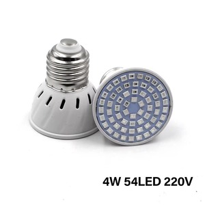 ไฟปลูกต้นผัก54LED 4W ไฟ E27 2835 SMD สีแดง660nm ฟ้า445nm 220V