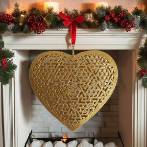 ผ้าซานต้าคลอสตกแต่งหัวใจสำหรับเทศกาลคริสต์มาสที่ทันสมัยผ้าสำหรับตกแต่งวันหยุดเทศกาลที่ละเอียดอ่อน - Product Image 6