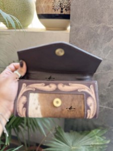 กระเป๋าคลัทช์หนังวัวสไตล์ตะวันตกสำหรับผู้หญิง, กระเป๋าเงินหนังแกะเครื่องมือดีไซน์ใหม่ - Product Image 3