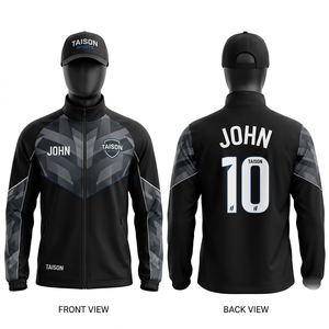 Veste d'entraînement de football en polyester premium 280 GSM, vert olive avec panneau blanc, impression par sublimation personnalisée - Product Image 2