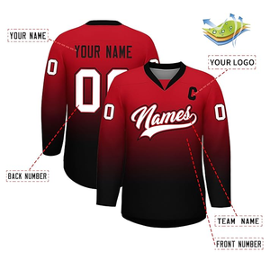 Uniformes de hockey hechos en poliéster Nombre del equipo transpirable de alta calidad Nuevo diseño Camisetas de hockey personalizadas - Product Image 3