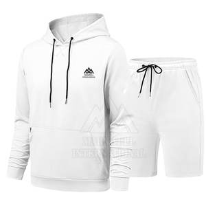 Top Material Made <b>Men</b> Slim Fit Hoodie & <b>Short</b> Set <b>Long</b> Sleeves Hoodie & <b>Shorts</b> Set For Online Sale - Product Image 1