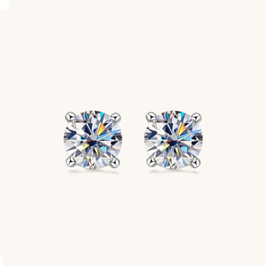 Luxury Moissanite Round Cut <b>Stud</b> <b>Earrings</b> Classic Four Prong 925 <b>Silver</b> Fine Jewelry Brilliant Gift for Women Men Elegant - Product Image 6