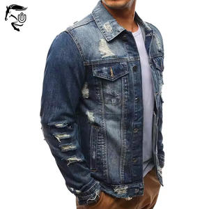 Chaqueta de mezclilla desgastada 2025, ropa de calle Unisex informal, abrigos de mezclilla azul con decoración de botones, OEM personalizado para invierno - Product Image 3