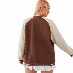 Chaquetas de béisbol universitarias de moda para mujer, servicio OEM, chaqueta tejida de lana de diseño personalizado para adultos - Product Image 5