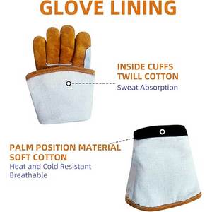 ถุงมือเชื่อมหนังแบบหนา ทนความร้อน ถุงมือป้องกันสำหรับงานหนัก - Product Image 4