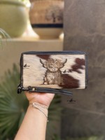Dompet Kulit Sapi Model Clutch dengan Ukiran Laser, Tali Pergelangan Tangan, Desainer Bergaya Barat, Penjualan Terlaris, Resleting, Dompet Mewah
