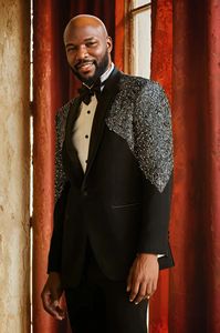 Blazer ajustado personalizado para hombre bordado a medida transpirable de talla grande trajes de novio de boda de un solo pecho - Product Image 6