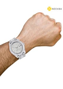 Montre Moissanite entièrement faite à la main-Hip Hop Diamond Tester Passé Watch, fournisseur de montres Moissanite indiennes de confiance - Product Image 5