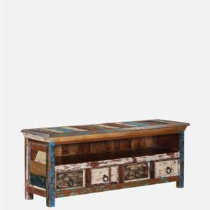 Soporte de TV de madera recuperada con acabado envejecido ecléctico Azealia/consola de hasta 55 pulgadas para sala de estar - Product Image 3