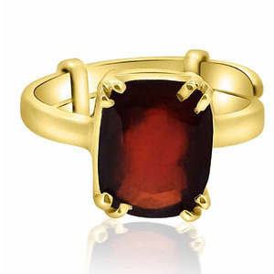 Anillo Ajustable de Piedra Preciosa Astrológica Certificada Natural de Granate Hessonita Gomed de 3.25-12.25 Ratti - Product Image 1