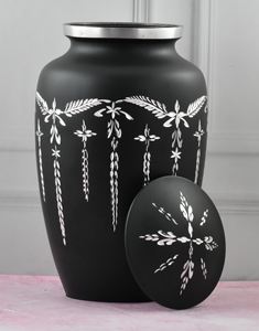 Urnas de Cremación Decorativas de Acabado Negro, Modernas, de Primera Calidad, para Cenizas Humanas, Ecológicas, Personalizables, para Funerales - Product Image 1