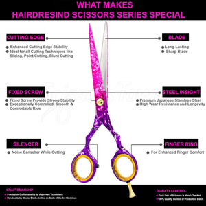 Tijeras de peluquero impresas personalizadas con diseño ergonómico, ideales para el corte de cabello de salón o hogar - Product Image 3