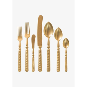 Hot Selling Custom Logo Wholesale From India Silver <b>Mirror</b> Polished Metal Stainless Steel Flatware Set with Horn Handle - Product Image 6
