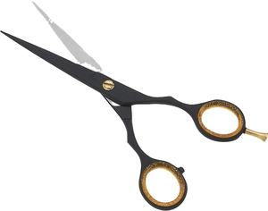 Ciseaux de coupe de cheveux renouvelables professionnels Bord de rasoir noir et or Ciseaux de coiffeur ultra pointus légers pour les salons - Product Image 4