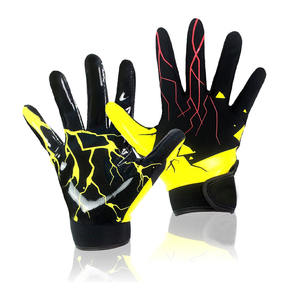 Venta al por mayor de guantes de fútbol americano transpirables impresos personalizados guantes antideslizantes receptores de Palma - Product Image 2