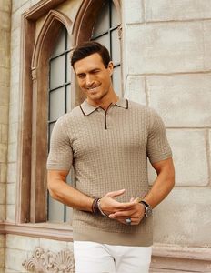 Polos homme Polo homme Crochet Old Money Style Textured Sweater Polo Shirt Pas encore d'avis - Product Image 3