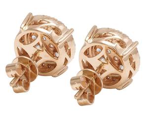 Joyería fina Plata de ley Pendientes de tuerca chapados en oro rosa Moissanite Diamond Hip Hop Pendientes para mujeres Nuevo diseño - Product Image 3