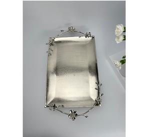 Bols à vaisselle sous vitrage Bols à salade et fruits Bols à noix avec plateaux à motifs floraux en laiton Support à étages en acier inoxydable - Product Image 6