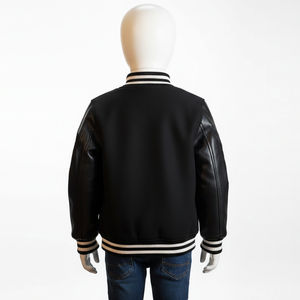 แจ็คเก็ตสีดำสำหรับผู้ชายแจ็กเก็ตทีมตัวแทนมหาวิทยาลัยเลตเทอร์แมนแขนหนัง - Product Image 2