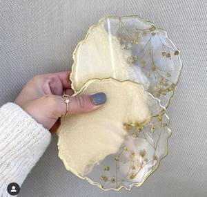 PROTECTION CONÇUE PERSONNALISÉE À LA MAIN Sous-verres en résine de luxe Coussinets carrés colorés personnalisables pour ensemble de table de tapis de cuisine Meilleur - Product Image 4