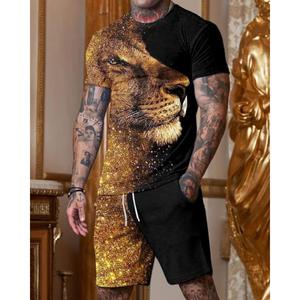 Nouveaux ensembles de shorts décontractés pour hommes à manches courtes t-shirt short ensemble de survêtement solide vêtements de marque pour hommes ensembles de 2 pièces - Product Image 6