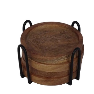 Posavasos de madera hecho a mano para bebidas, mesa de café, vajilla de comedor, Material de vidrio duradero para el hogar, sala de estar y uso en la cocina - Product Image 1