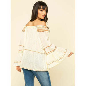 Camicetta Ricamata Talia da Donna Free People, Bianca Taglia XS, Top in Lino e Seta con Decorazioni in Pizzo per Primavera/Estate e Occasioni da Ufficio - Product Image 2