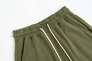 กางเกงขาสั้นผู้ชายผ้าฝ้ายทรงโอเวอร์ไซส์ความยาวกลางเข่า 360 กรัม สกรีนโลโก้ได้ ระบายอากาศได้ดี เอวยางยืด ผ้าแคนวาส สไตล์ไฮสตรีท - Product Image 3