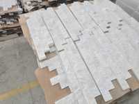 2025 Panneau de revêtement mural en pierre naturelle de marbre blanc de Carrare, carreaux à face brisée, moderne, pour extérieur et intérieur, ignifuge