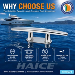 Bitta di Ormeggio in Acciaio Inox 316 Tipo CAMEL 200mm (8 Pollici) <span class=keywords><strong>per</strong></span> Yacht, Barche, Kayak, Moto d'Acqua, Pontili e Coperture - Product Image 5