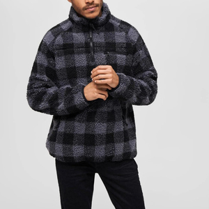 Veste polaire sur mesure Sherpa nouveau style pour hommes, vestes d'hiver en polaire à col montant en fausse fourrure de polyester - Product Image 1