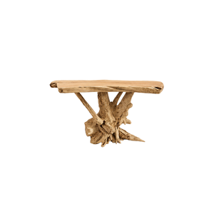 ARTERRA Premium Eco-Friendly Handmade Solid Wood <b>Rustic</b> Teak Root <b>Console</b> <b>Table</b> Live Edge Modern Organic Living Room - Product Image 1
