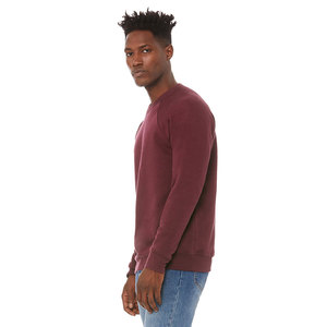 Unisex Raglan Thermal <b>Crewneck</b> Fleece Hoodie Maroon Sweatshirt Blank Cotton for Men Custom Logo High Quality Options <b>Sweater</b> - Product Image 4